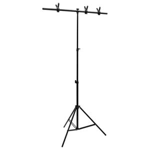 vidaXL T-formet baggrundsstativ 91x60x(70-200) cm sort