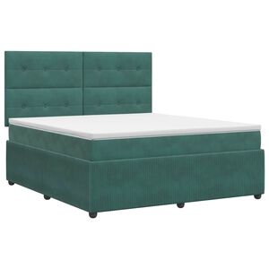 vidaXL Boxmadras med topmadras M&oslash;rkegr&oslash;n 140 x 190 cm Fl&oslash;jl