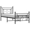 vidaXL sengeramme med sengegavl og fodg&aelig;rde 90x190 cm metal sort