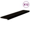 vidaXL trappem&aring;tter 12 stk. brunsort 120x25x2 cm massivt egetr&aelig;