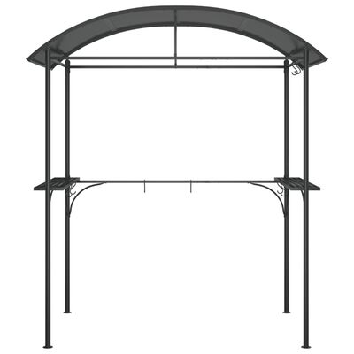 vidaXL grillpavillon med sidehylder 220x115x230 cm stål antracitgrå