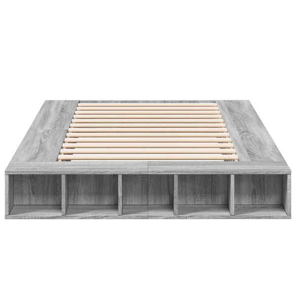 vidaXL sengestel 90x190 cm konstrueret træ grå sonoma-eg