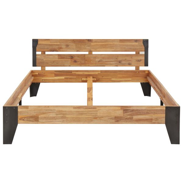 vidaXL sengestel 120x200 cm massivt akacietræ med børstet finish