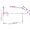 vidaXL foldemarkise manuel betjening 350 cm bl&aring; og hvid striber