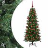 vidaXL Kunstigt juletr&aelig; med julekugle 120 cm 150 LED'er Varm hvid