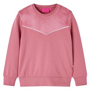 Sweatshirt til b&oslash;rn str. 128 patchwork velour pink