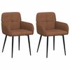 vidaXL Spisestole 2 stk. Faux Suede L&aelig;der Brun 59 x 56,5 x 85 cm