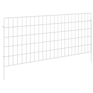vidaXL Havehegn med p&aelig;le 12 pcs 115 x 50 cm Mesh Galvaniseret st&aring;l