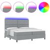 vidaXL Box spring seng med madras Lysegr&aring; 200 x 200 cm Stof