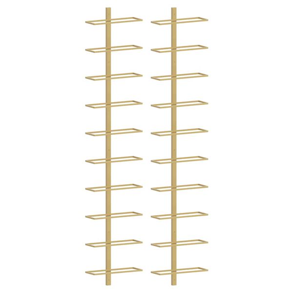 vidaXL v&aelig;gh&aelig;ngte vinreoler til 7 flasker 10 stk. metal guldfarvet