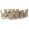 vidaXL spisebordss&aelig;t til haven 11 dele med hynder polyrattan beige