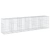 vidaXL gabionkurv med cover 600x100x150 cm galvaniseret jern