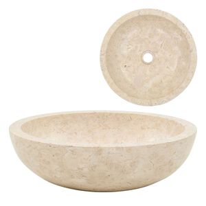vidaXL h&aring;ndvask 40 x 12 cm marmor cremefarvet