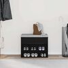 vidaXL Sko bænk med hylde Sort eg 60 x 30 x 45 cm Konstrueret træ