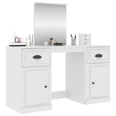 vidaXL makeupbord med spejl 130x50x132,5 cm hvid