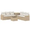 vidaXL Sofa S&aelig;t 8 stk. Beige og cremehvid Poly Rattan og St&aring;l