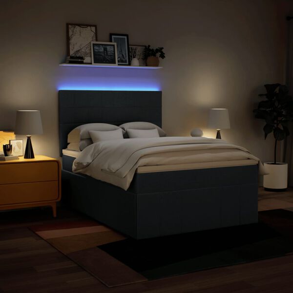 vidaXL kontinentalseng med madras 160x200 cm stof bl&aring;