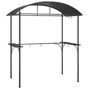 vidaXL grillpavillon med sidehylder 220x115x230 cm st&aring;l antracitgr&aring;