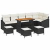 vidaXL Havesofa S&aelig;t 10 stk. Sort polyrattan