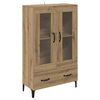 vidaXL Highboard Artisan Egetr&aelig; 70 x 31 x 115 cm Ingeni&oslash;rt tr&aelig; og jern