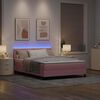 vidaXL LED Box Spring Bed med madras Lyser&oslash;d 140 x 190 cm Fl&oslash;jl
