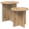 vidaXL Sidebordss&aelig;t 2 stk. Artisan-eg &Oslash; 45 x 45 cm Konstrueret tr&aelig;