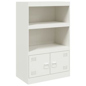 vidaXL skab 67x39x107 cm st&aring;l hvid
