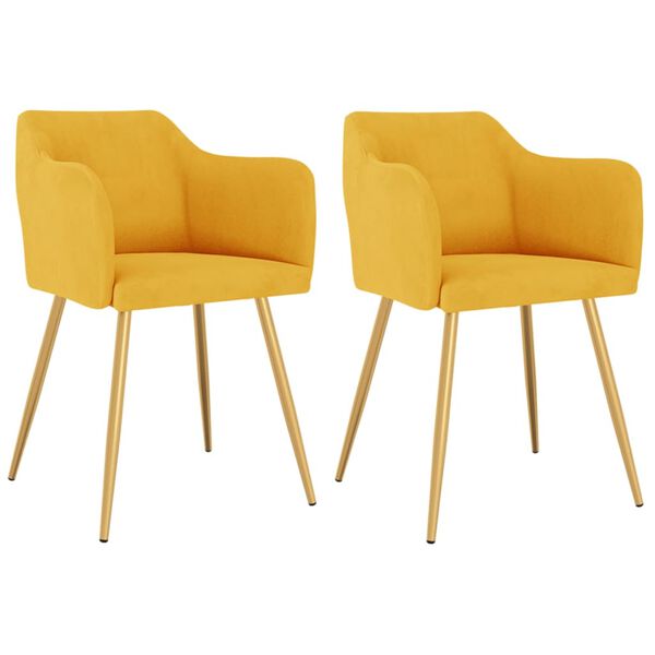 vidaXL spisebordsstole 2 stk. fl&oslash;jl gul