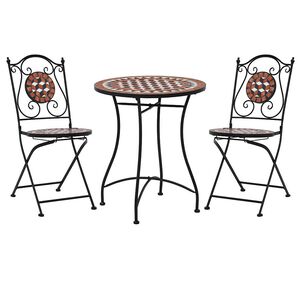 vidaXL bistros&aelig;t 3 dele mosaikdesign keramiske fliser terracotta