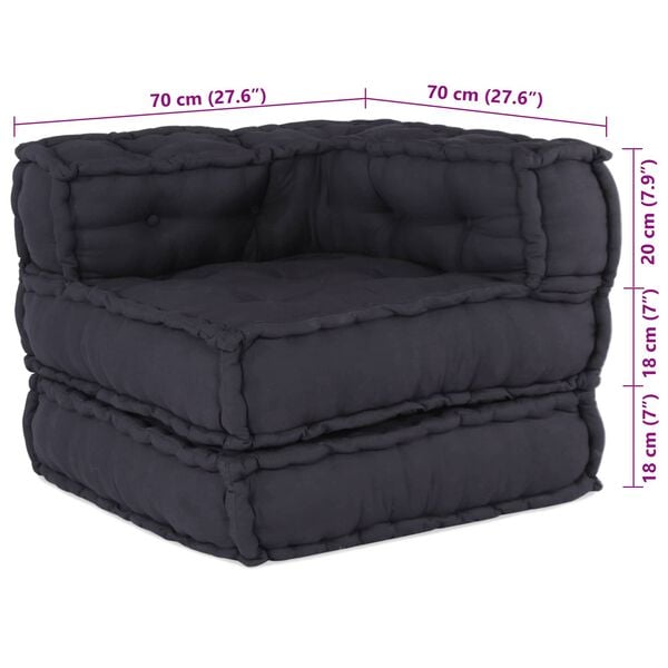 vidaXL Modulsofa 2 pcs Antracit 140 x 70 x 56 cm Stof