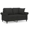 vidaXL 2-personers sofa med puder og hynder 120 cm stof sort