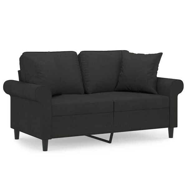 vidaXL 2-personers sofa med puder og hynder 120 cm stof sort
