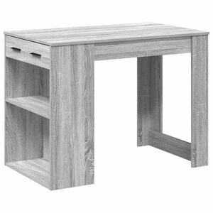 vidaXL skrivebord med skuffe og hylde 102x62x77,5 cm gr&aring; sonoma-eg