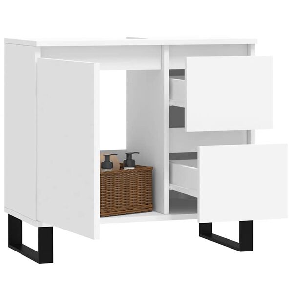 vidaXL badeværelsesskab 65x33x60 cm konstrueret træ hvid