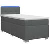 vidaXL Box Spring Seng med Madras og LED M&oslash;rkegr&aring; 80 x 200 cm Stof