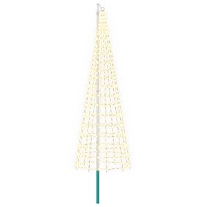 vidaXL Juletr&aelig;slys med spyd og flagstang 300 cm 550 LED'er Varm hvid