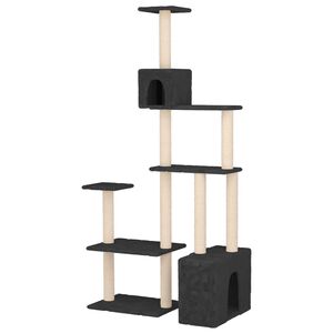 vidaXL Kattetr&aelig; med sisal klatreposter M&oslash;rkegr&aring; 177,5 cm