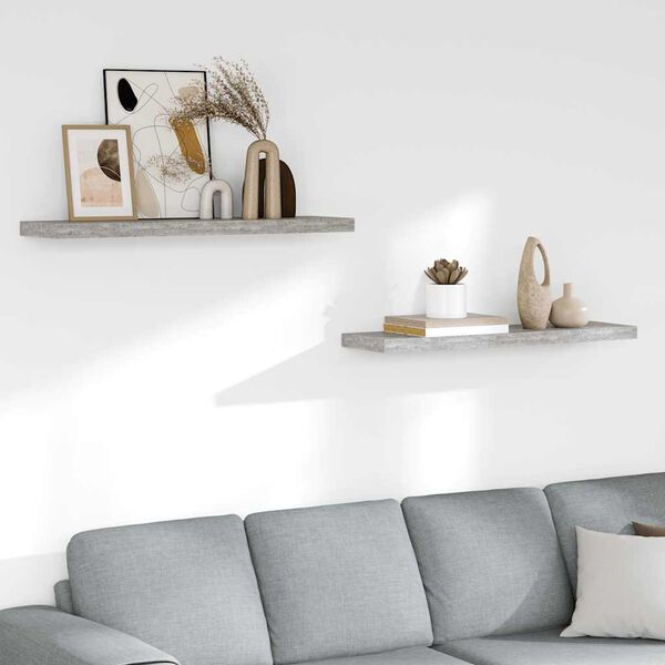 vidaXL sv&aelig;vehylder 2 stk. 90x23,5x3,8 cm MDF betongr&aring;