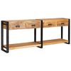 vidaXL Konsolborde 2 stk. Brun 200 x 33 x 75 cm Massivt mangotr&aelig;