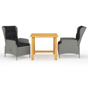 vidaXL spisebordss&aelig;t til haven 3 dele lysegr&aring;