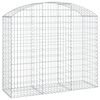 vidaXL buet gabionkurv 150x50x120/140 cm galvaniseret jern