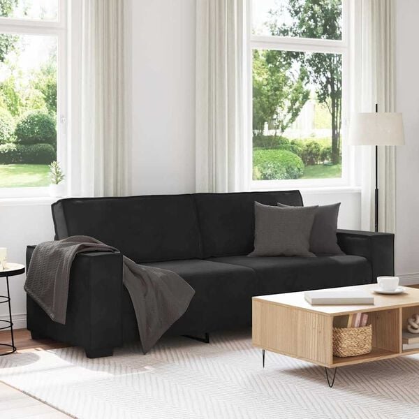 vidaXL 3-personers sofa 220x78x84 cm velour sort