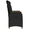vidaXL Reclining Bench med Bord Sort 126 x 65 x 112 cm polyrattan