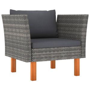 vidaXL havesofa polyrattan og massivt eukalyptustr&aelig;