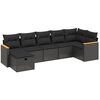 vidaXL sofas&aelig;t til haven 7 dele med hynder polyrattan sort