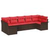 vidaXL Havesofa S&aelig;t 7 stk. Brun Poly rattan
