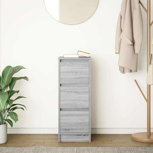 vidaXL sk&aelig;nk 29,5x34x76 cm konstrueret tr&aelig; gr&aring; sonoma-eg