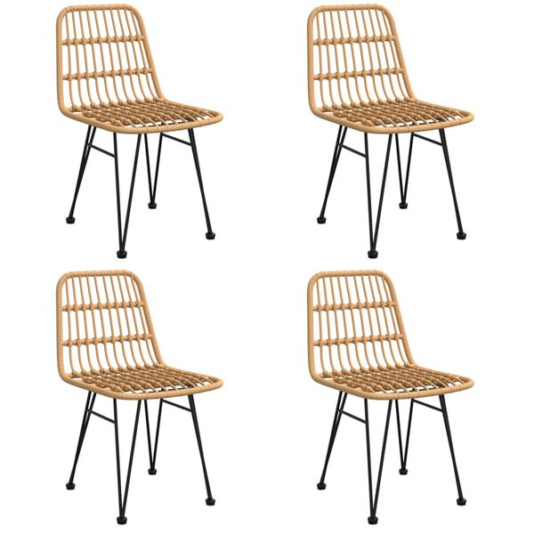 vidaXL spisebordssæt til haven 5 dele polyrattan