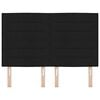 vidaXL LED sengegavl med LED -strimmellys Sort 144 cm Polyester