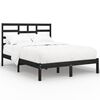 vidaXL sengeramme 135x190 cm Double massivt fyrretr&aelig; sort